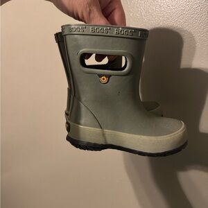 Bogs Kids Olive Green Waterproof Handle Rain Boots